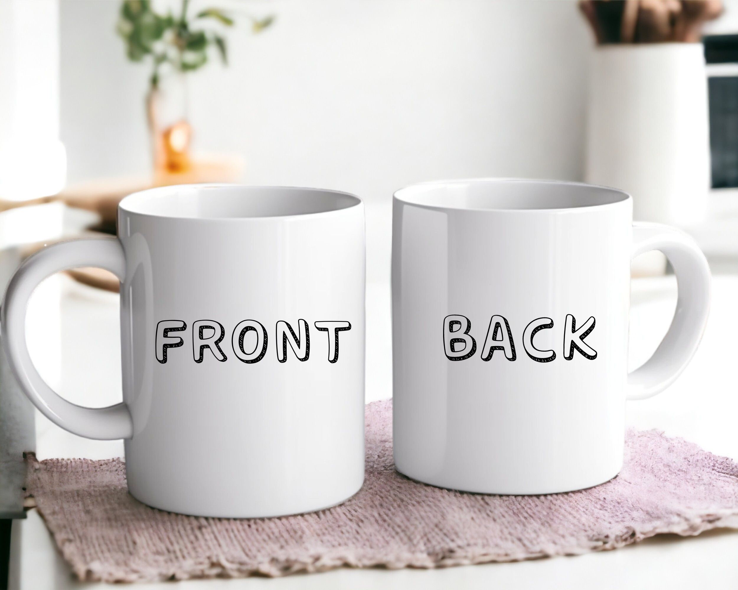 Mug Back White Mug Mockup: Front & Back View (JPG Digital File) - Etsy