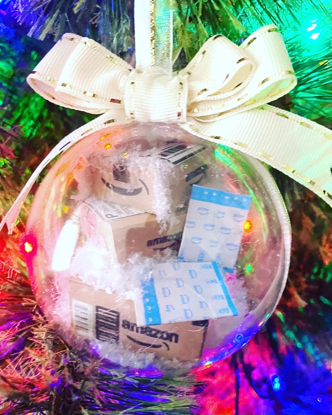Amazon Ornament, Christmas Ornament, Shopping Addict, Mini Shipping