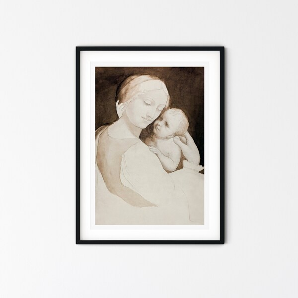 Leonardo Da Vinci Madonna and Child, Mother & Child Art download, printable wall art, Da Vinci, Renaissance, digital art download,