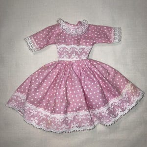 VTG Barbie Clone Polka Dot Pink Mod Dress Tressy Tammy 60s 70s