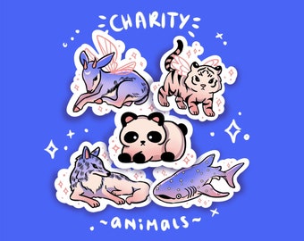 Endangered Animal vinyl stickers - Charity Donation