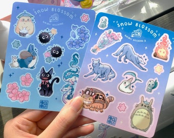 Ghibli Sticker Anime Sheet, Classic Studio Collection, Haku, Catbus, JiJi, Totoro, Decoration, Gift for Anime Lovers