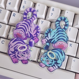 Macrabre Angel twin tigers transparent vinyl stickers