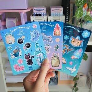 Ghibli characters illustrated vinyl sticker sheet image 1