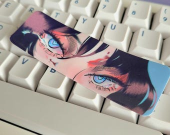 Blue Anime Eyes illustrated vinyl sticker