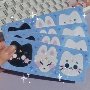 Holografischer Katzen & Fuchs Vinyl Sticker Bogen