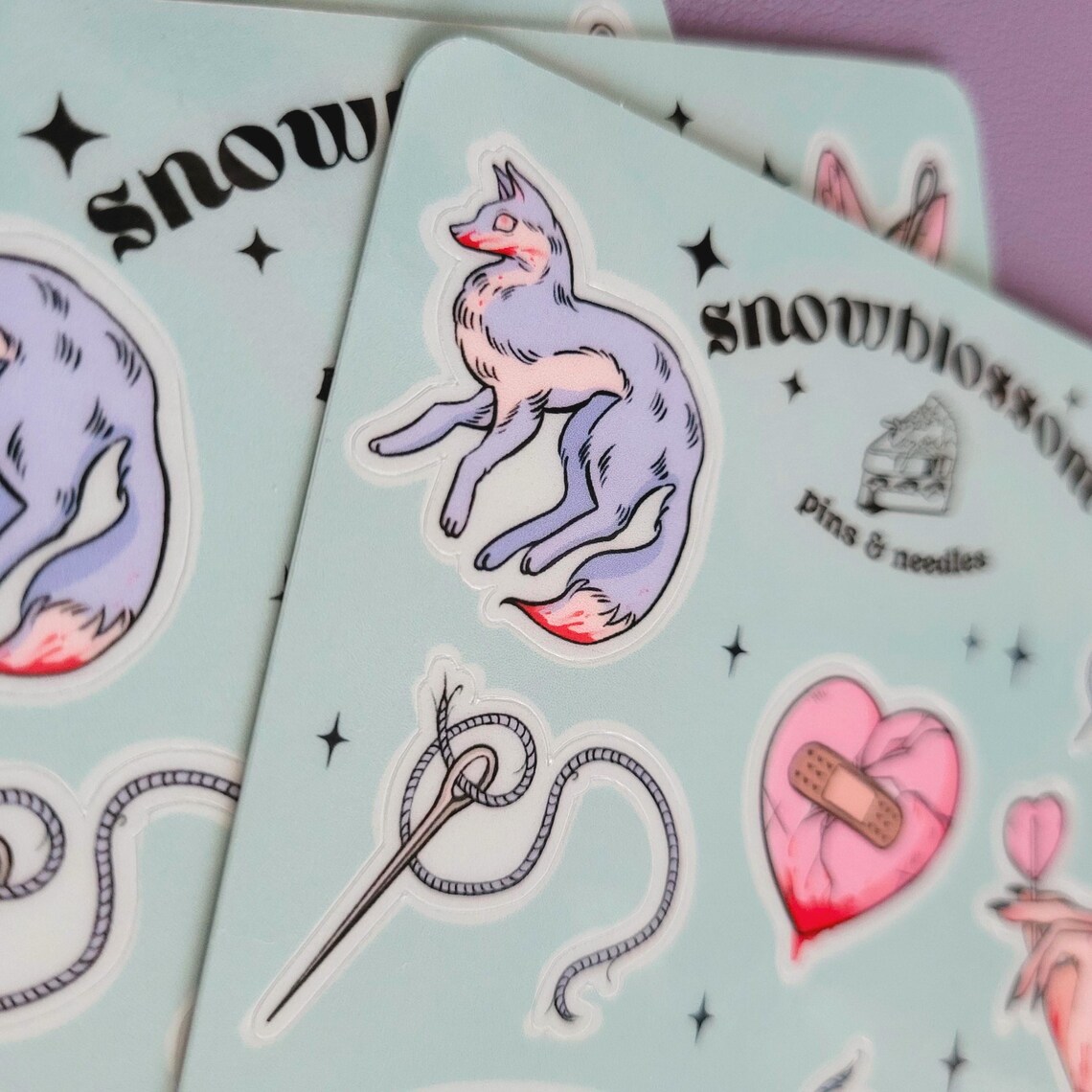 Pins & Needles Illustrated Vinyl Sticker Sheet - Etsy