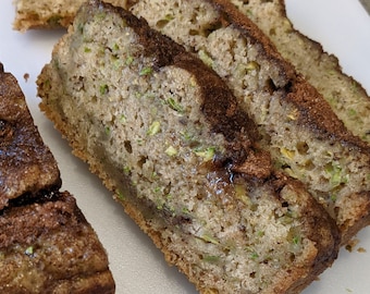 Cinnamon zucchini bread, vegan & organic