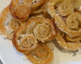 Vegan palmiers (elephant ears) sweet and light pastry with a crunch - customer favorite!