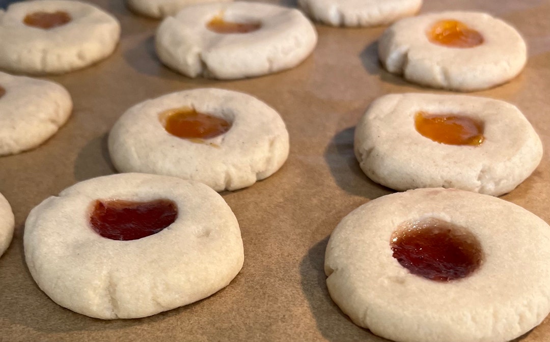 Gluten Free Raspberry Almond Thumbprint Cookies, Vegan & Organic - Etsy