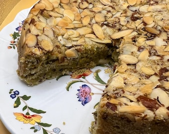 New! Pistachio cardamom torte, Organic & Vegan