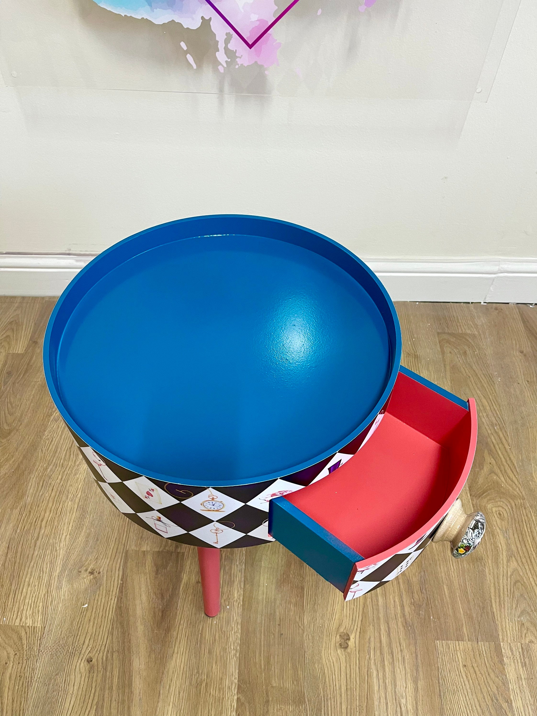 Black and White Bedside Table Alice in Wonderland Etsy Australia