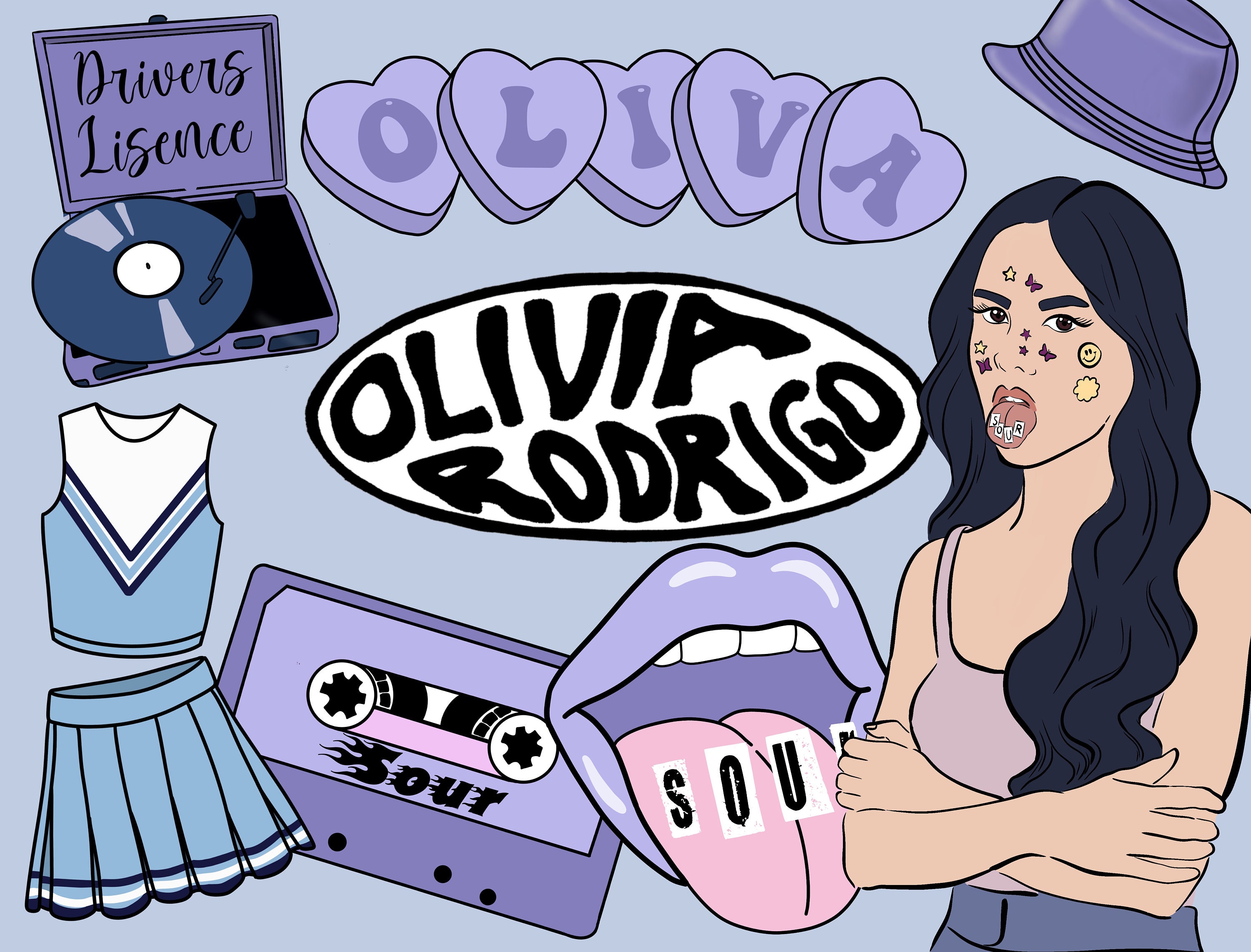 Olivia rodrigo clipart rodrigo clip art sour png - Etsy España