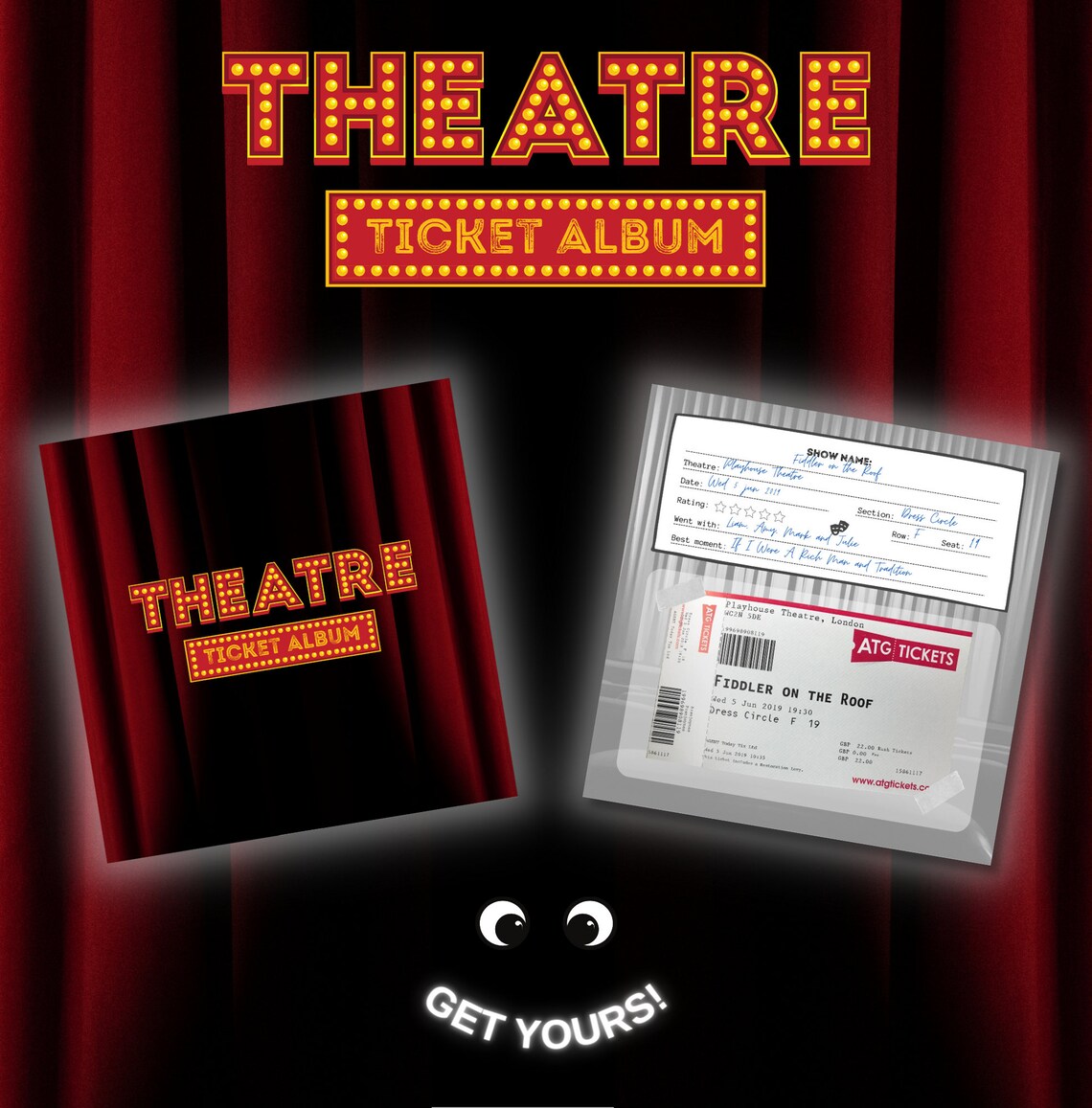 Álbum de entradas de teatro Mantenga