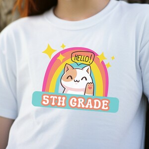 Hallo 5. Klasse Shirt, Schulanfang Shirt, Geschenk für Fünfte Klasse, Erster Schultag, Schüler T-Shirt, Abschluss Shirt Fünfte Klasse