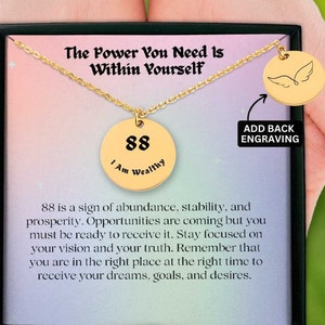 88 Angel Number Necklace, Personalized Angel Number Necklace, 88 Necklace, Angel Number Jewelry, Angel Numbers, Spiritual Gift for Her