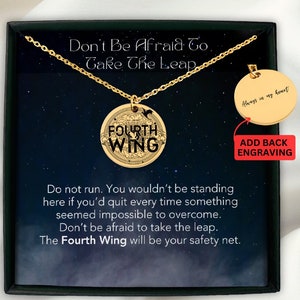 Fourth Wing Necklace, Basgiath War College Jewelry, Fourth Wing Merch, Fourth Wing Gift, Bookcore, The Empyrean Series, Fourth Wing Dragon