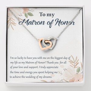 To My Matron of Honor-Gift for Matron of Honor, Necklace for Matron of Honor, Matron of Honor Gifts,  Thank You Gift From Bride, MoH Gifts