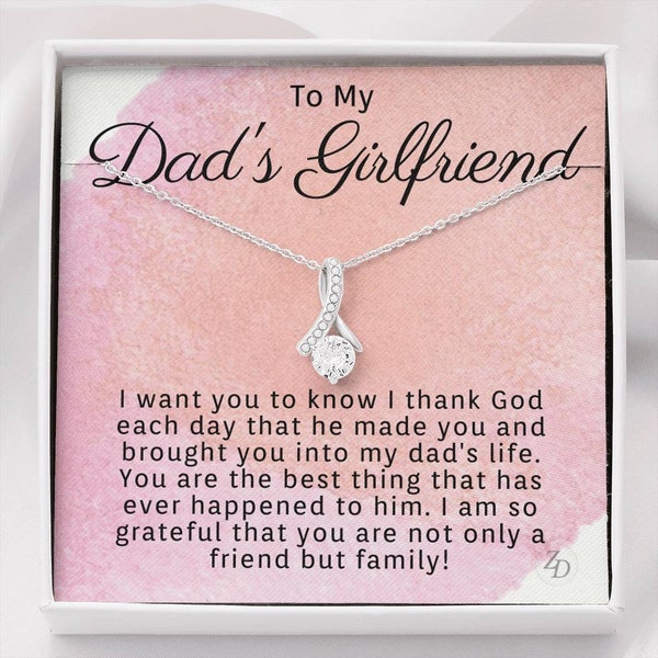 To My Dad's Girlfriend-Necklace, Dads Girlfriend Necklace, Gift for Dads Girlfriend, Fathers New Girlfriend, Birthday Gift for Dads GF