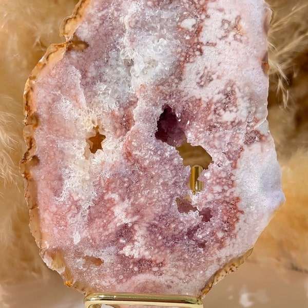 Hochwertige rosa Amethyst Druzy Platte Lila Kristall