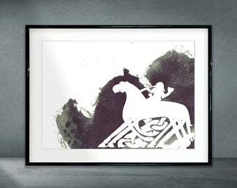 Poster ODIN ON SLEIPNIR – Nordische Runenkunst – Digitaler Download