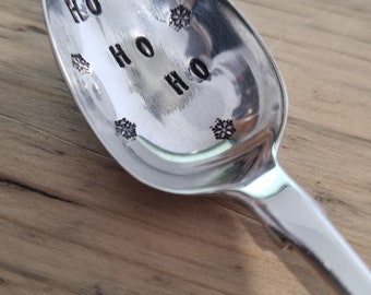 Hand Stamped Vintage "Ho Ho Ho" Silver Plated Teaspoon