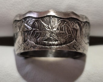 Handcrafted Australian 50 Cent Coin Ring - Kangaroo & Emu
