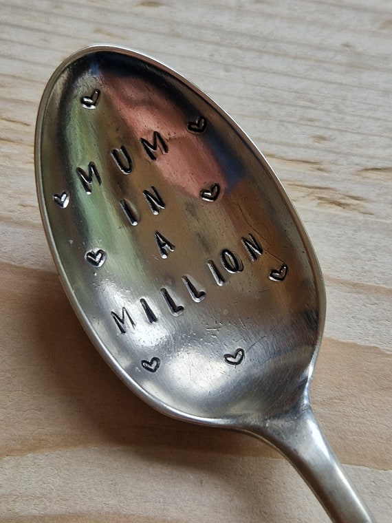 Hand Stamped Vintage "Mum in a Million" Silver Plated Teaspoon
