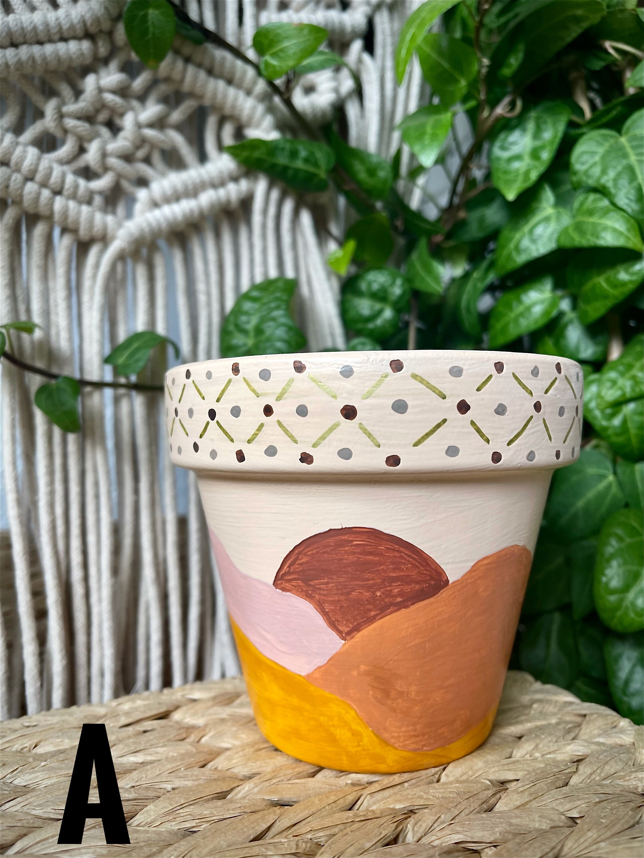 Hand Painted Plant Pots Boho range Etsy