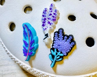 Shoe Charms | Lavender Flower Set | 3 Piece | 1 Piece