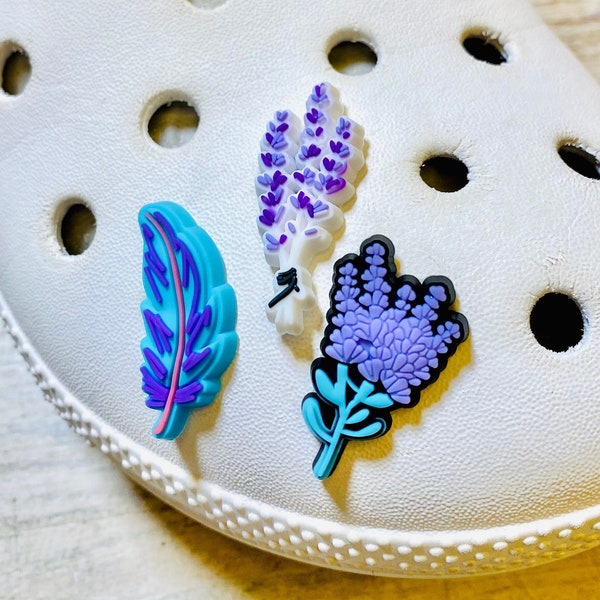 Shoe Charms | Lavender Flower Set | 3 Piece | 1 Piece