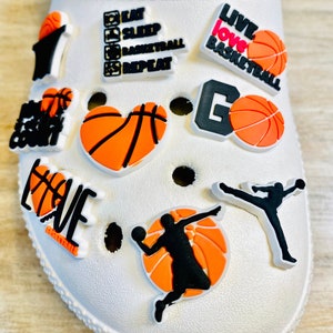 Shoe Charms | Basketball Set | 9 Piece Option | 1 Piece Option