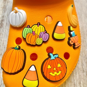 Fall Shoe Charms | Pumpkins Set | 8 Piece | 2 Piece Option | 1 Piece Option