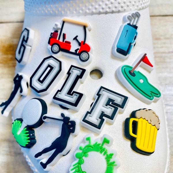 Shoe Charms | Golf Set  | 12 Piece Set | 4 Piece Option | 1 Piece Option