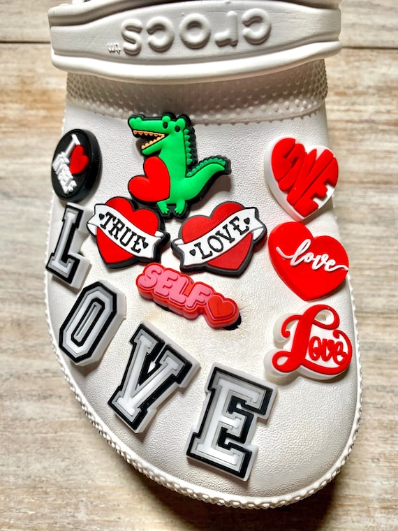 Valentine's Day themed shoe charms