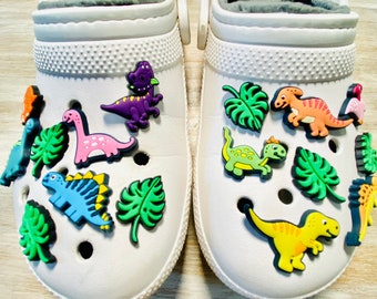 Shoe Charms | Dinosaur Set Adults and Kids | 16 Piece Adult Set and 4 Piece Kids Set