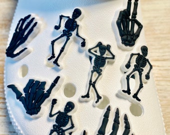 Shoe Charms | Skeleton Halloween Set | 8 Piece Set | 1 Piece Option