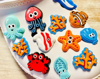 Shoe Charms | Sea Creature Set | 12 Piece Set | 1 Piece Option