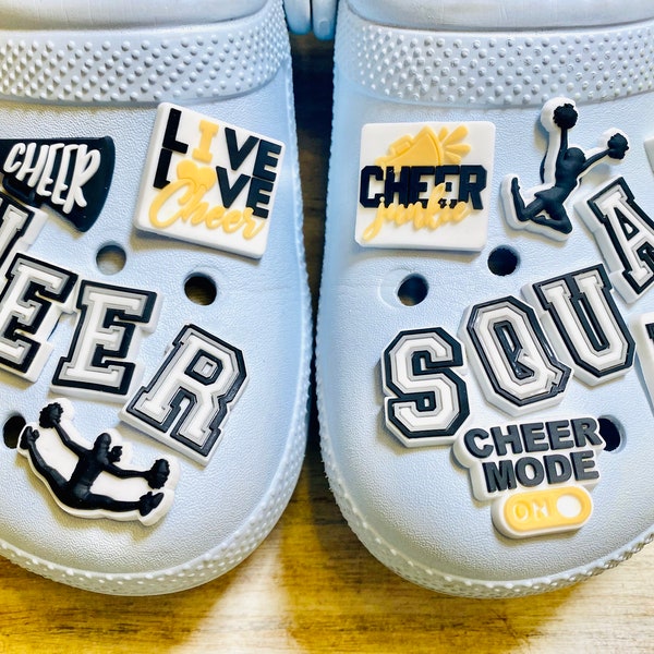 Shoe Charms | Cheer Squad Gold Set | 18 Piece Option | 5 Piece Option | 1 Piece Option