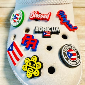Shoe Charms | Puerto Rico 2 Set | 8 Piece Set | 1 Piece Option