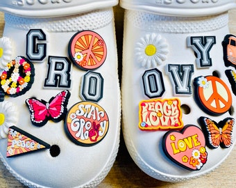 Shoe Charms | Groovy Set | 21 Piece Set |  6 Piece Option | 3 Piece Option | 1 Piece Option