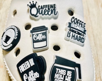 Shoe Charms |  Coffee Queen Set | 6 Piece Set | 1 Piece Option