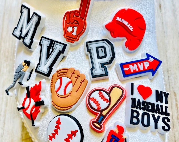 Shoe Charms | Baseball Set | 13 Piece Set | 3 Piece Option | 1 Piece Option