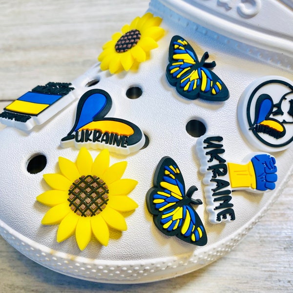 Shoe Charms | Ukraine World Peace Set | 8 Piece | 2 Piece Option | 1 Piece Option