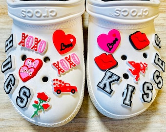 Valentine's Day themed shoe charms