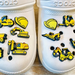 Shoe Charms |  Construction Vehicle Set | 14 Piece Set | 7 Piece Set | 2 Piece Option | 1 Piece Option