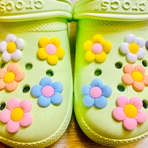 Shoe Charms |  Spring Muti-Colored Daisy Set | 14 Piece Set | 7 Piece Set | 1 Piece Option