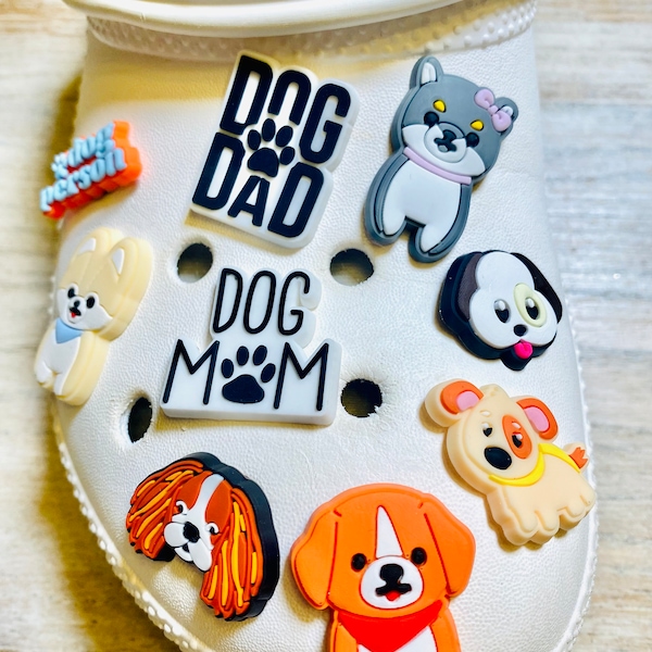 Shoe Charms | Dog Mom and Dog Dad Set | 9 Piece Option | 1 Piece Option