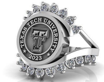 Graduation Ring Gift – Custom College Class Ring with Stones, Personalized University Jewelry for Her Him