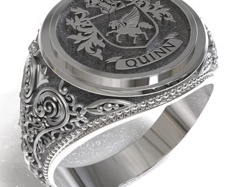 Personalized Family Crest Signet Ring, Coat of Arms Ring, Family Crest Rings, Custom Signet Ring, Crest Ring, Family Crest Signet Ring